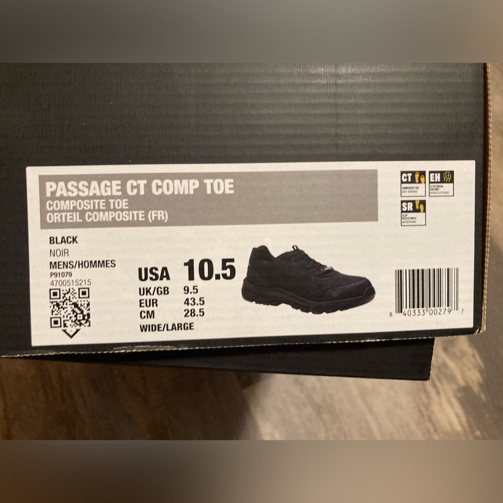 Mens CAT Catipaillar black work sneakers - Picture 4 of 13